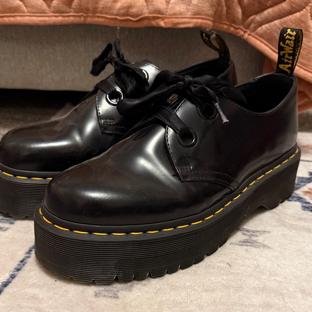 Women’s Dr. Martens Shiny Black Platform Shoes